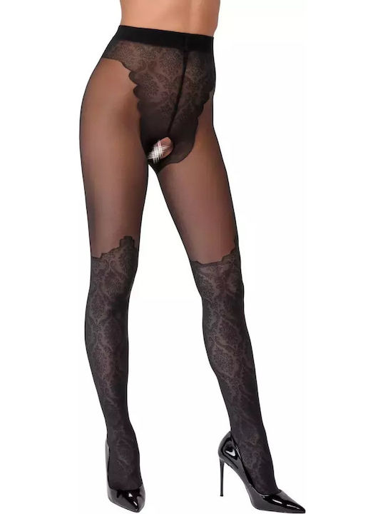 Cottelli Collection Отворени Секси Черни Чорапи