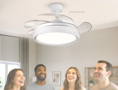 Bruno Ventilator de Tavan 106,68cm cu Lumină Alb