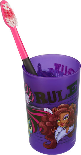 Tinokou Комплект Четка за Зъби Чаша Детски Комплект Monster High Лилав