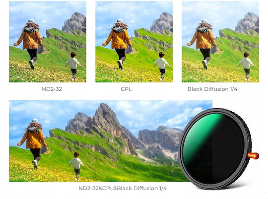 K&F Concept Filtru CPL / Difuzie Cu diametrul 52mm pentru obiective foto