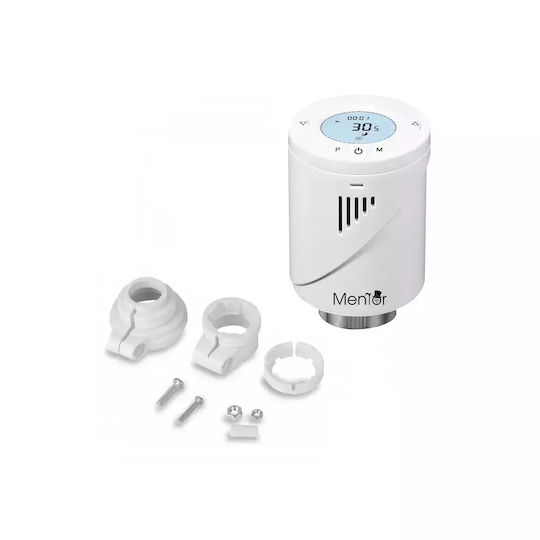 Kit Valve Termostatice Inteligente Pentru Radiator Mentor Tzb401 Zigbee Programabil Lcd Hub