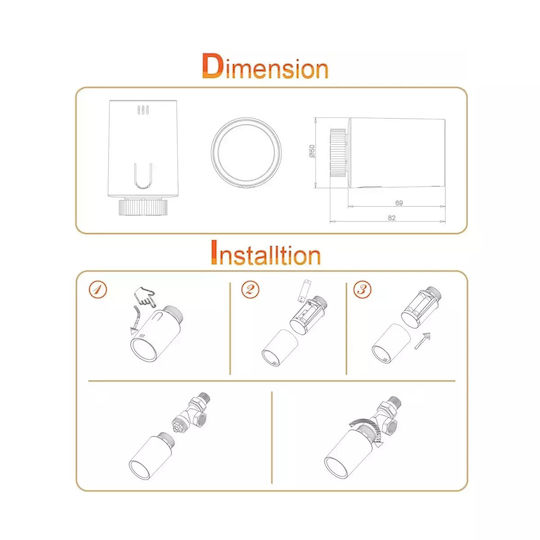 Kit Supapă Termostatică Smart Hub Radiator Mentor Tszb101 1.1 Zigbee LCD