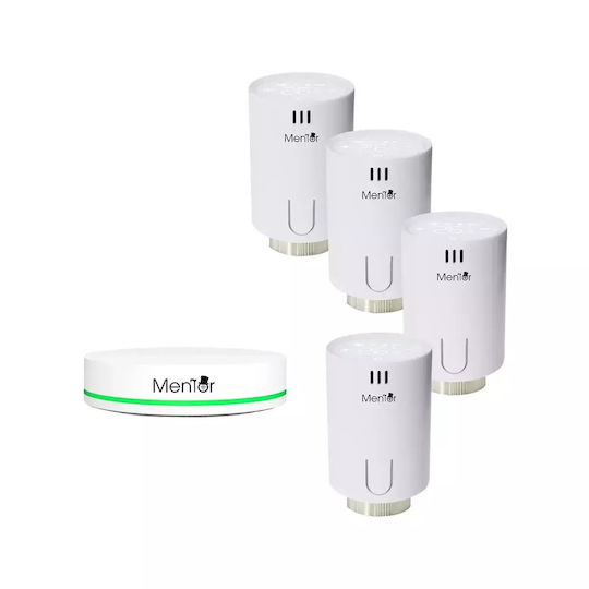 Kit Valvă Termostatică Smart Hub Radiator Mentor Tszb401 4.1 Zigbee LCD