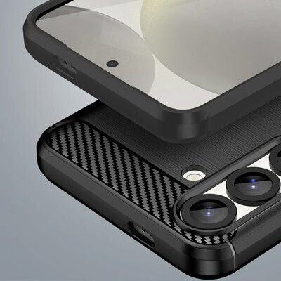 Powertech Калъф Carbon Mob-2010 Samsung S25 Ultra Черен
