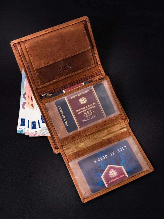Δερμάτινο Ανδρικό Πορτοφόλι με RFID Καφέ