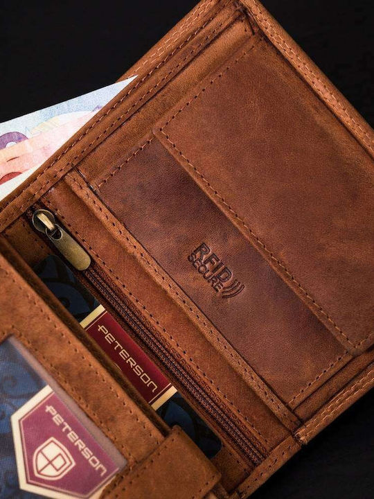 Δερμάτινο Ανδρικό Πορτοφόλι με RFID Καφέ