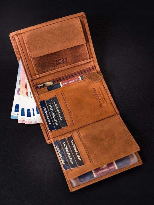 Δερμάτινο Ανδρικό Πορτοφόλι με RFID Μπεζ