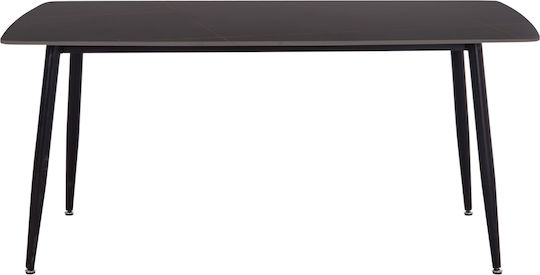 Raven Table Dining Room with Ceramic Surface Black Marble 160x80x74cm