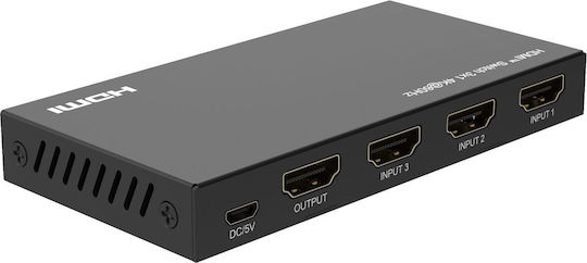 Microconnect Hdmi Switch 3x1 4k@60hz Hdcp 2.2 Remote Control Mc-hdmiswitch0301-4k