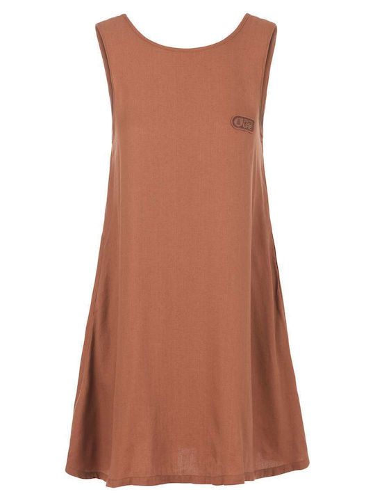 Sommer Mini Hemdkleid Mit Spitze Rustic Braun