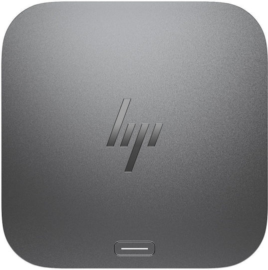HP Thunderbolt 4 Dock 100W G6 Hub 10 USB 3.2 Ports with USB-C Connecting to a Computer Ethernet White