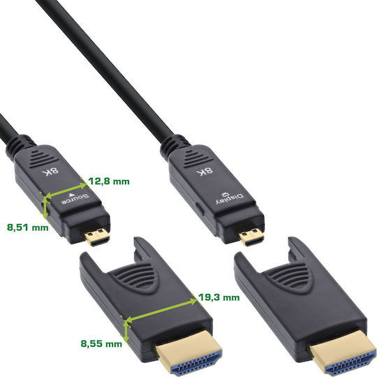 Manhattan Cable HDMI male - HDMI male 50m Μαύρο