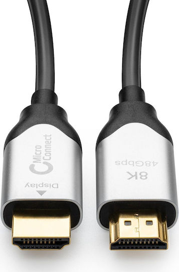 Microconnect HDMI 2.1 Ultra High Speed 48Gbps 4K 120Hz HDR VRR Cable HDMI male - HDMI male 50m Μαύρο