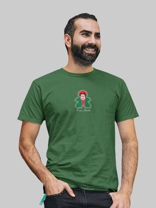 Frida Kahlo Meeple T-shirt Bottle Green