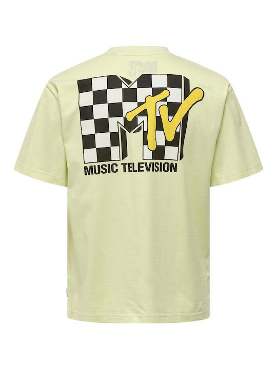 Mtv Music Television T-shirt – ’90s Backprint Edition Light Yellow