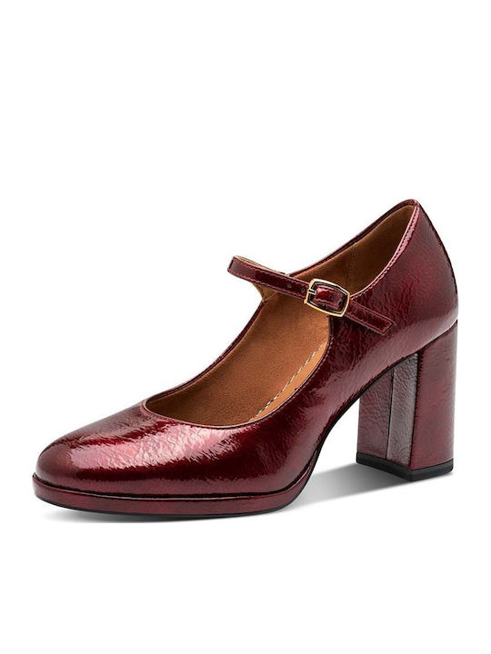 Pumps mit Riemchen Burgundisch