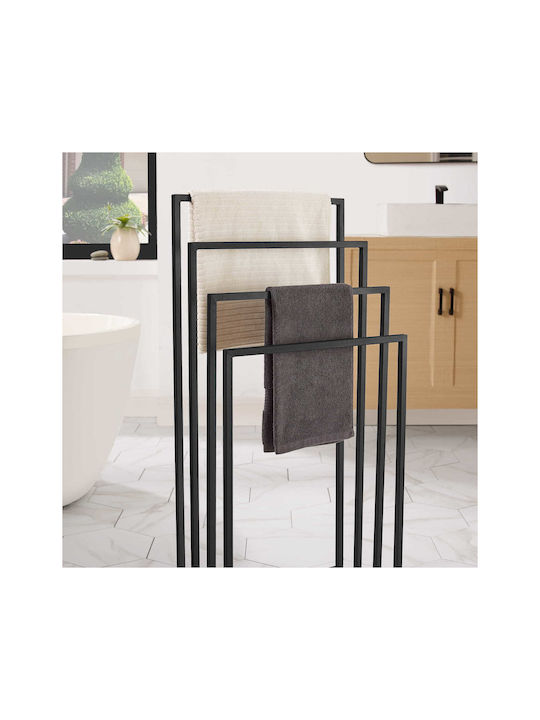 Raft de haine de Baie Simplu ​93.5x93.5cm Inox Negru