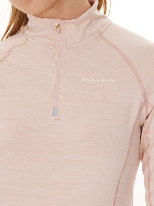 Endurance Damenbluse L S Canna V2 Melange Performance Midlayer 4240 Pfirsich Whip