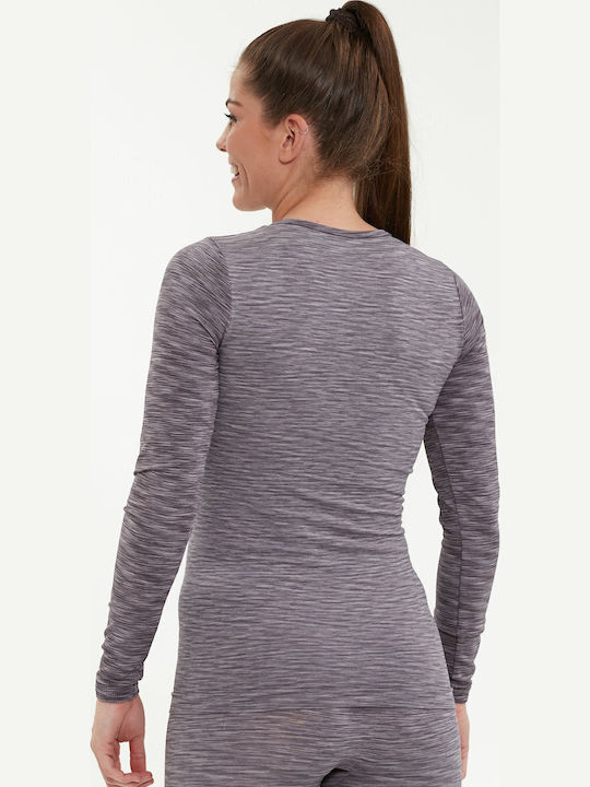 Endurance Damen Bluse L S Crina Seamless Melange 1117 Shark
