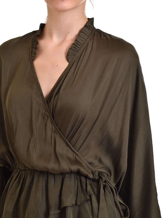 Nekane Blouse Seila Wrap Lacing Khaki Khaki Jh.seila-212
