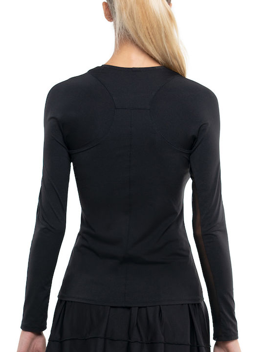 Lucky In Love Breeze Long Sleeve Women's Crew Black
