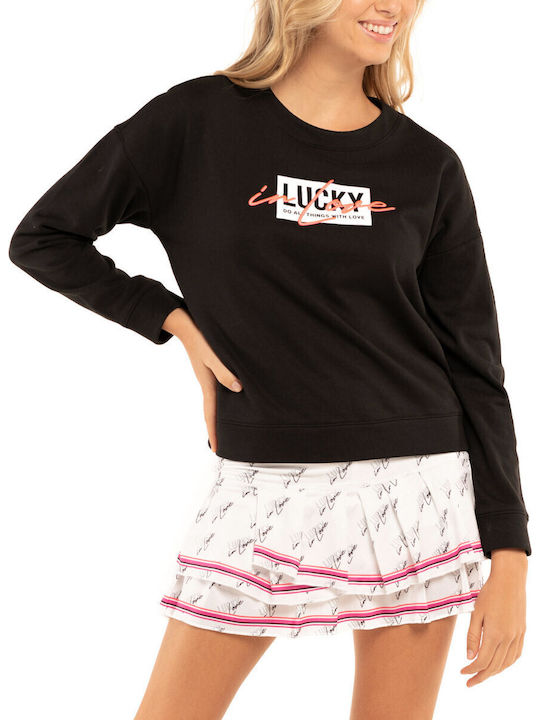 Lucky In Love Women's Tennis Pullover Black