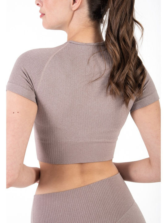 Tabata Active Crop Top Acv21ssct Beige Tabata Active Crop Top Acv21ssct Beige