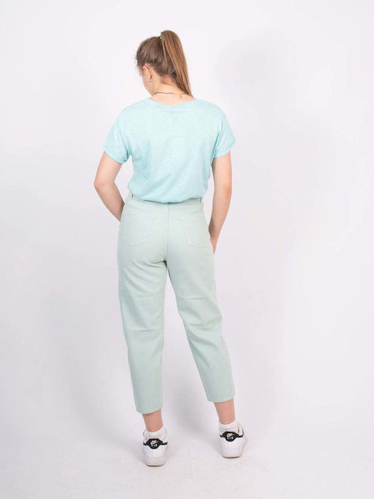 Jean Mom Fit Türkis