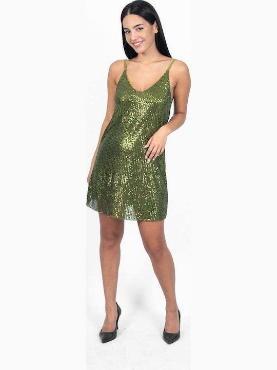 Mini Kleid Παγέτα Grünes