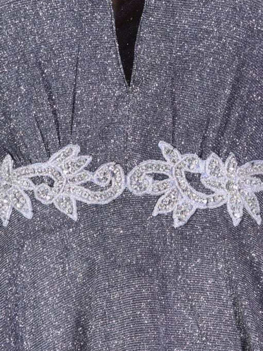 Rochie scurtă de seară argintie