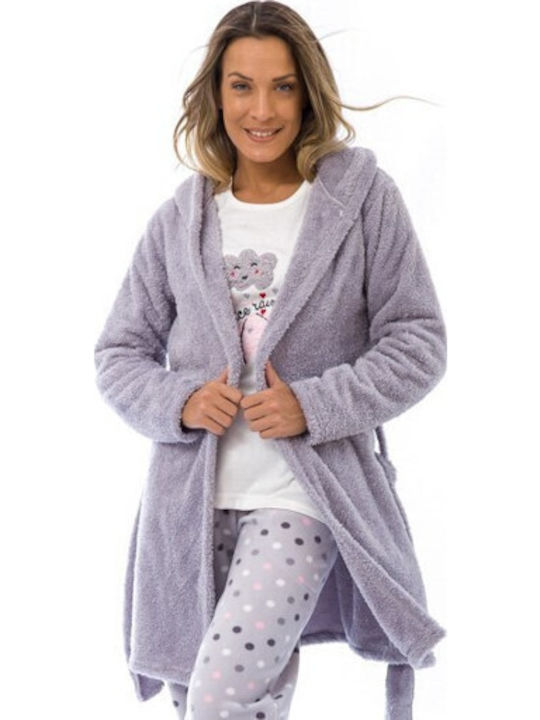 SNC Homewear Χειμερινή Γυναικεία Ρόμπα με Πιτζάμα