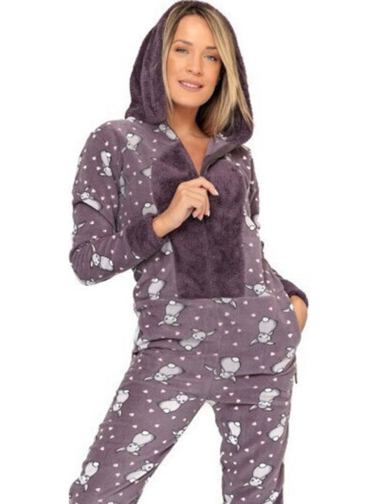 Γυναικεία Πυτζάμα Ολόσωμη Fleece 20191