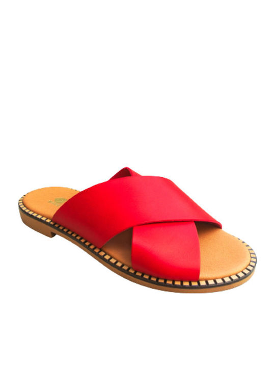 Blondie Anatomic Slippers Red Color Anatomic Insole Flexible Sole Greek Made