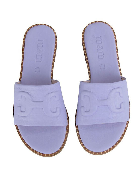 Sandale Casual Damă Mov de Piele Handmade Flat