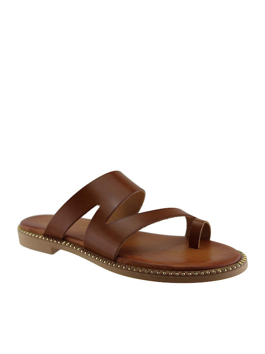 Women's Flat Sandals Leather 109 Tabac Brown