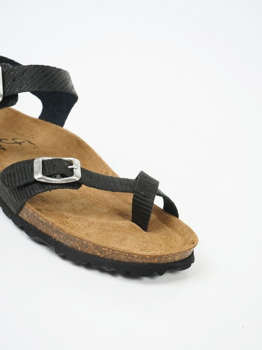 Women's Leather Sandals Black 19341