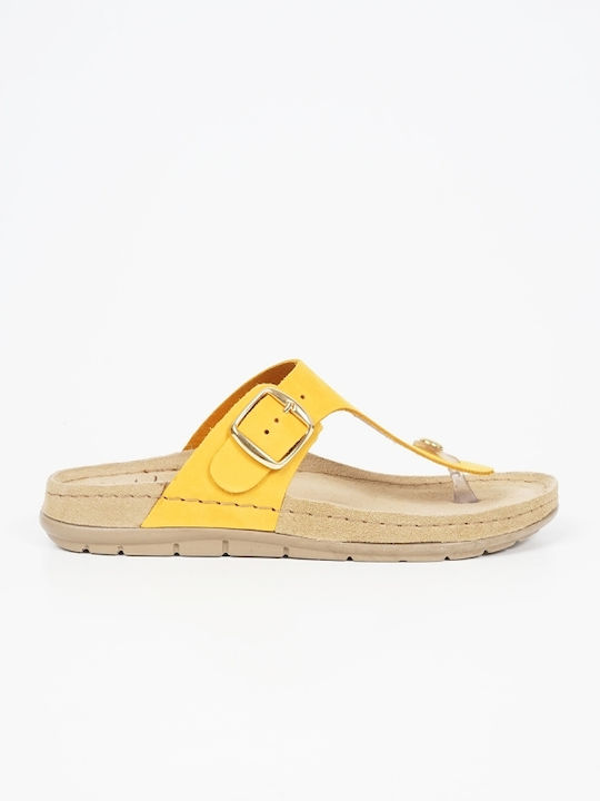 Women's Leather Sandals Yellow 19221