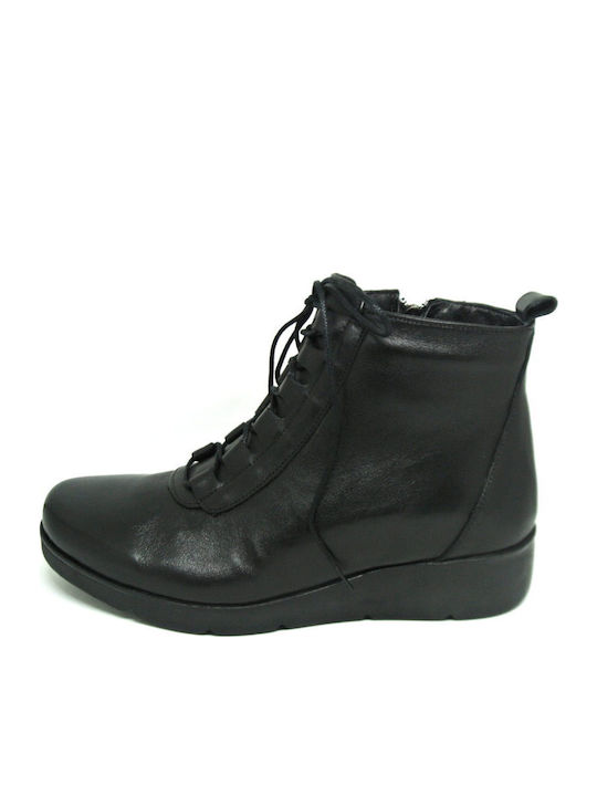 Aerostep Leder Anatomische Schwarze Stiefeletten