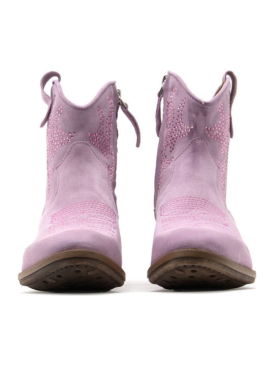Divine Follie Suede Leather Ankle Boots Women Divine Follie Μωβ Dvn-gaia7-lilla-s