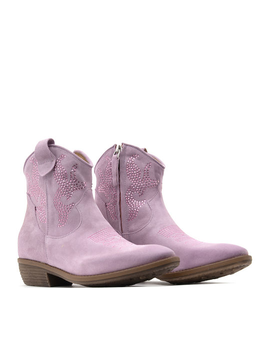 Divine Follie Suede Leather Ankle Boots Women Divine Follie Μωβ Dvn-gaia7-lilla-s