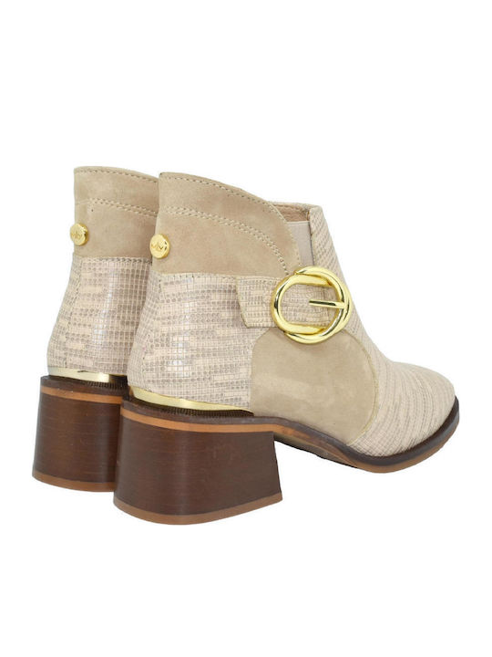 Leather Ankle Boots Mlv Tania12 Beige