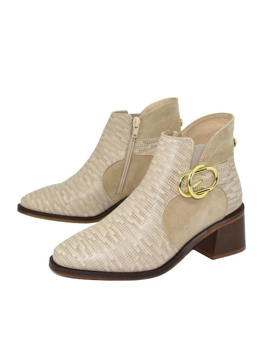 Leather Ankle Boots Mlv Tania12 Beige