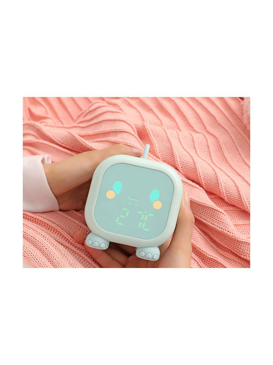 Avizar Mon Petit Dino Animated Children's Alarm Clock Double Alarm Clock Blue
