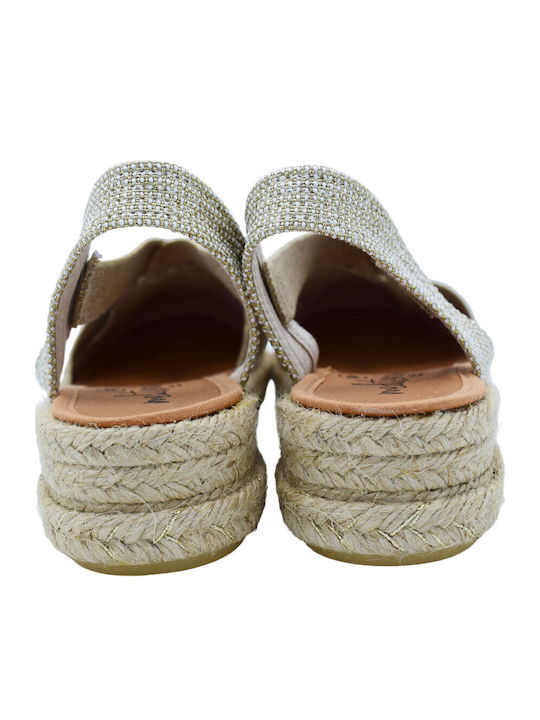Platforme Dama în Stil Espadrile Bej