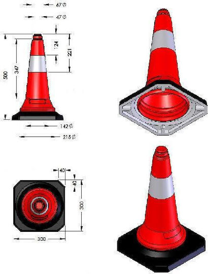 Doorado Plastic Cone Red H50cm