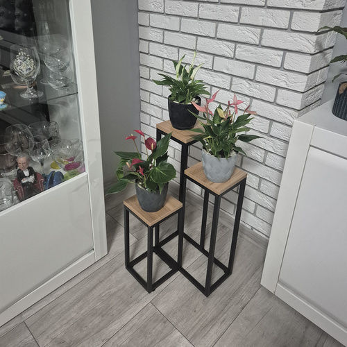 Ruhhy Metal Plant Tower Brown 67cm