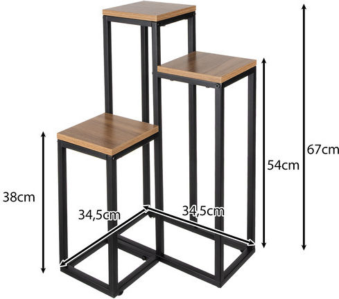 Ruhhy Metal Plant Tower Brown 67cm