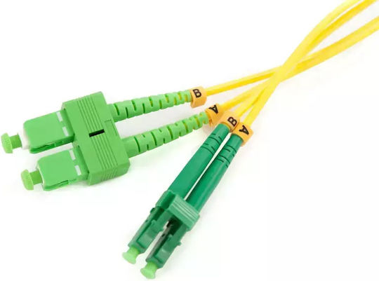 Qoltec Cablu De Rețea Cu Fibră Optică SC/APC-LC/APC 3m Galben