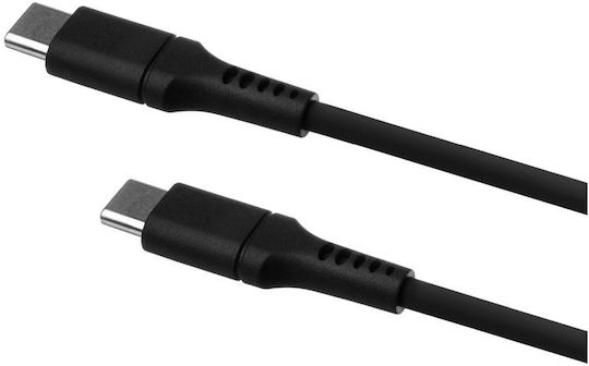 Cablu De Încărcare Și Transfer Date Din Silicon Fix Conectori Usb-c/usb-c Suport Pd 1,2 M Usb 2.0 60 W Negru