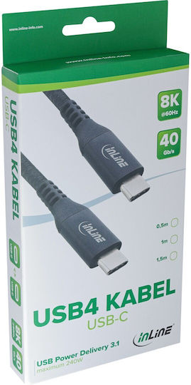 InLine Braided USB 2.0 Cable USB-C male - USB-C Black 1m (35901A)